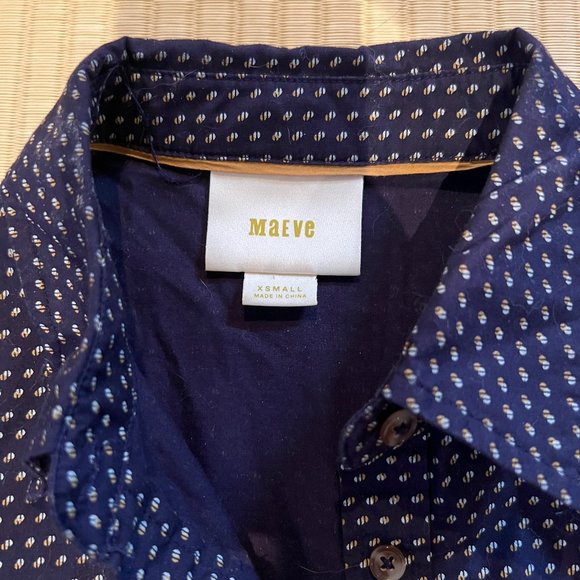 From Anthropologie Maeve purple print blouse - Picture 2 of 5